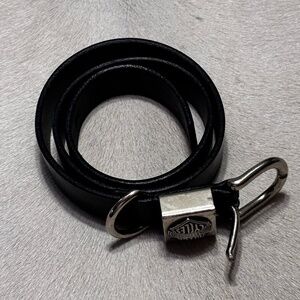 Harley Davidson genuine leather belt black medium silver buckle with logo